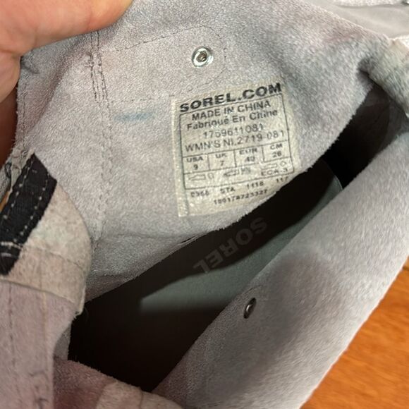 Sorel Womens Joan Of Arctic Wedge II Ankle Boot Gray Suede Round Toe size 9 - Picture 7 of 10